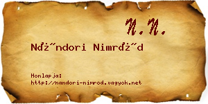 Nándori Nimród névjegykártya